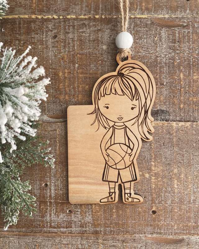Digital download Basketball girl svg ornament file for Glowforge and laser cutters - SVG FILE ONLY